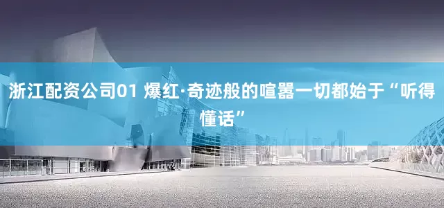 浙江配资公司01 爆红·奇迹般的喧嚣一切都始于“听得懂话”